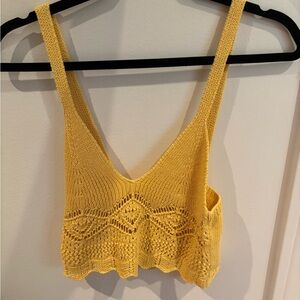 Zara Yellow Knit Crop Top